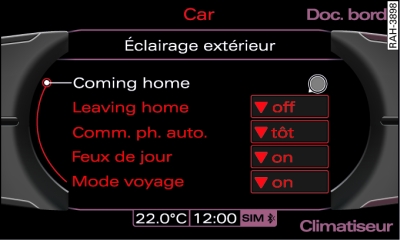 Écran : éclairage extérieur